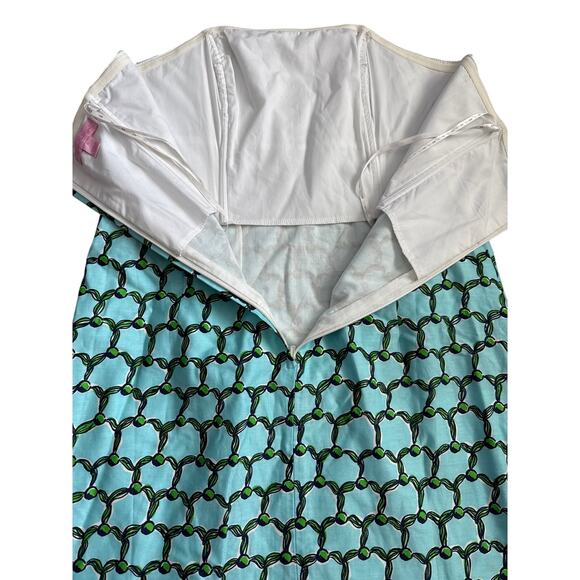 Lilly‎ Pulitzer Bowen Cameo White Macrame Me Print Strapless Dress Size 8 - Picture 10 of 10